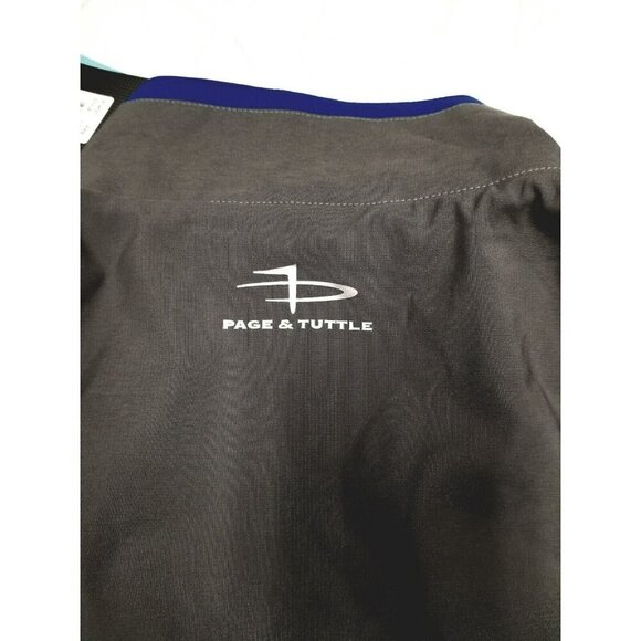 Page & Tuttle Mens Blue/Gray Windproof Golf Pullover - Free Swing Technology Wat - Picture 14 of 16